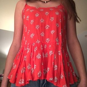 Orange pattern tank top